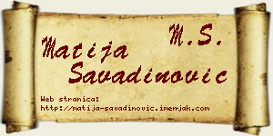 Matija Savadinović vizit kartica